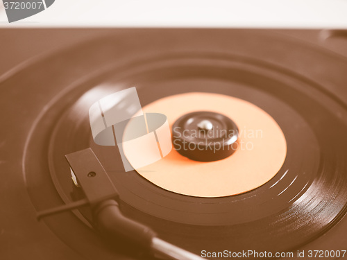 Image of  Vinyl record on turntable vintage