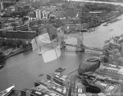 Image of Black and white Aerial view of London
