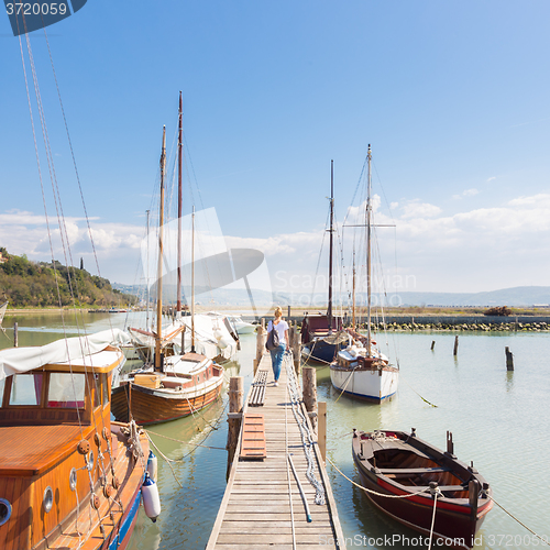 Image of Old fishing port in Secovlje, Slovenia.