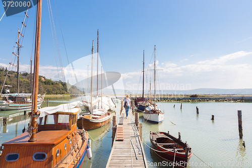 Image of Old fishing port in Secovlje, Slovenia.