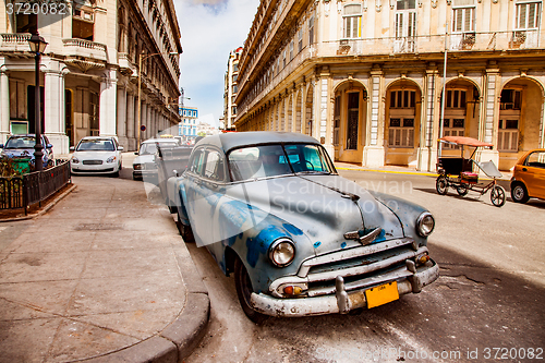 Image of Old vintage car on the streets of Havana on the island of Cuba