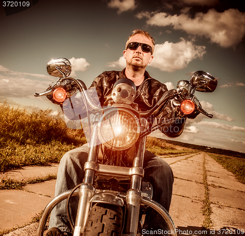 Image of Biker on a motorcycle