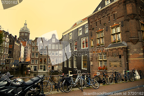 Image of AMSTERDAM, THE NETHERLANDS - AUGUST 18, 2015: View on Saint Nich