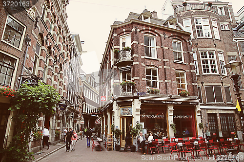 Image of AMSTERDAM, THE NETHERLANDS - AUGUST 16, 2015: People walk on the