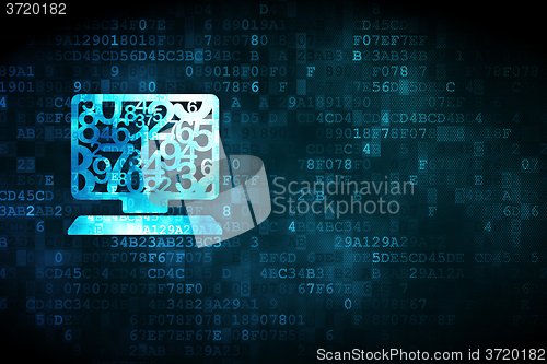 Image of Education concept: Computer Pc on digital background