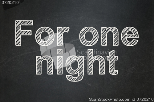 Image of Travel concept: For One Night on chalkboard background