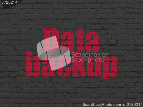 Image of Information concept: Data Backup on wall background