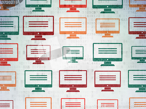 Image of Software concept: Monitor icons on Digital Paper background