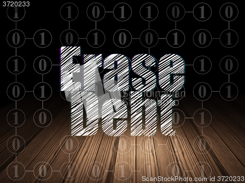 Image of Finance concept: Erase Debt in grunge dark room