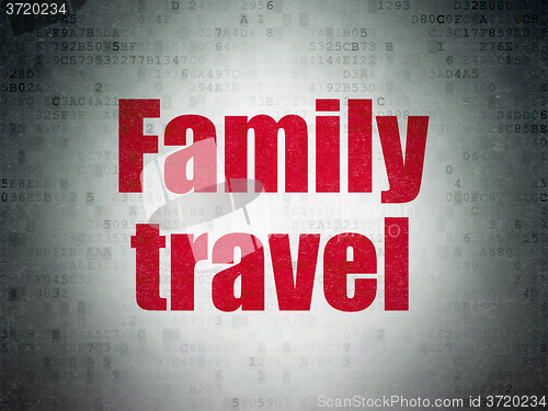 Image of Travel concept: Family Travel on Digital Paper background