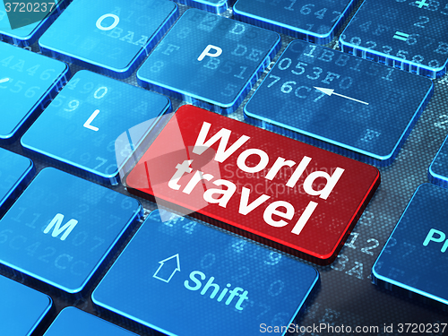 Image of Vacation concept: World Travel on computer keyboard background