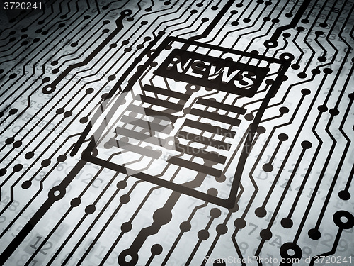 Image of News concept: circuit board with Newspaper