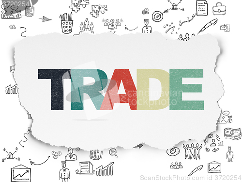 Image of Business concept: Trade on Torn Paper background