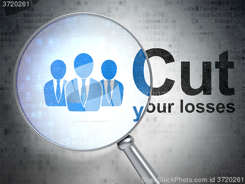 Image of Business concept: Business People and Cut Your losses with optical glass