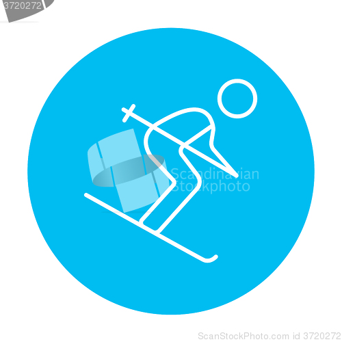 Image of Downhill skiing line icon.