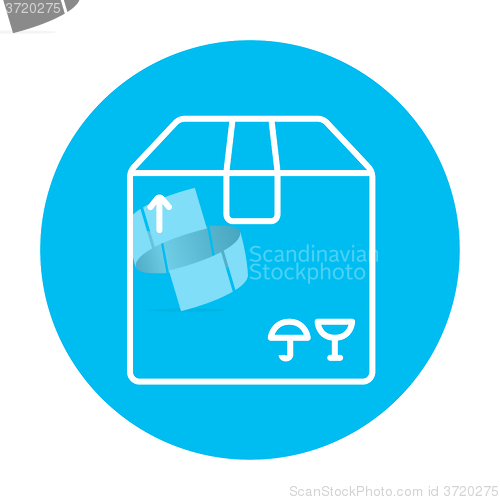 Image of Carton package box line icon.