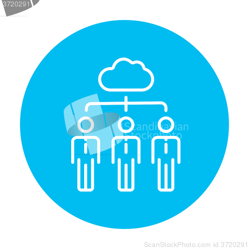 Image of Cloud computing line icon.