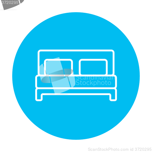 Image of Double bed line icon.