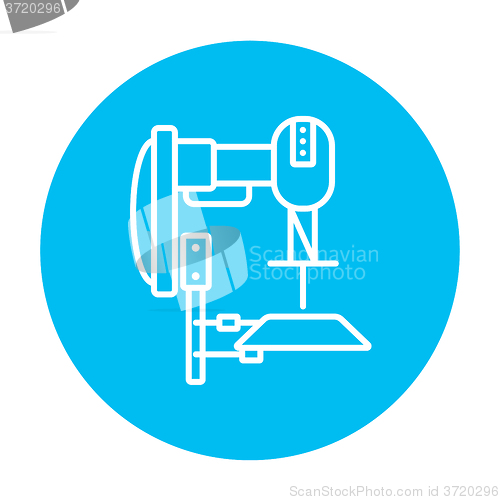 Image of Industrial automated robot line icon.