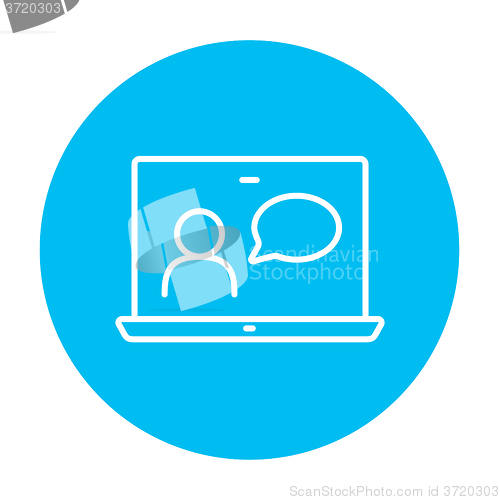Image of Online education line icon.