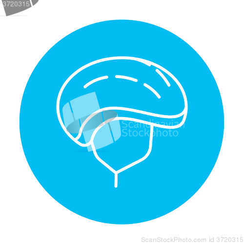 Image of Bicycle helmet line icon.