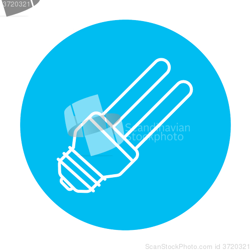 Image of Energy saving light bulb line icon.