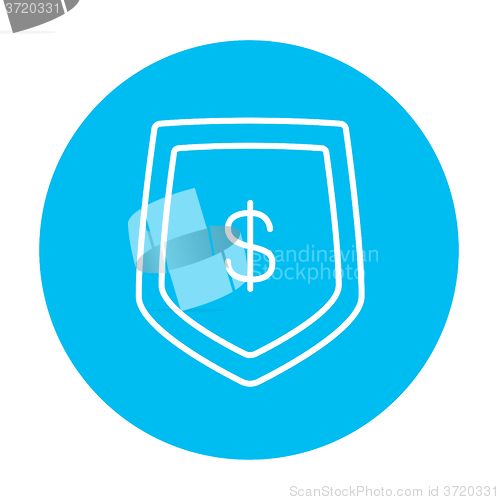 Image of Shield with dollar symbol line icon.