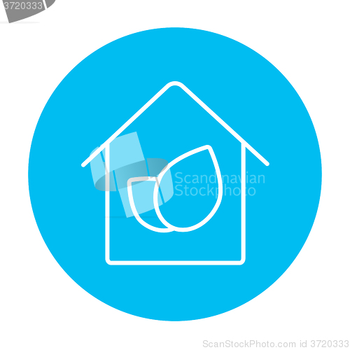 Image of Eco-friendly house line icon.