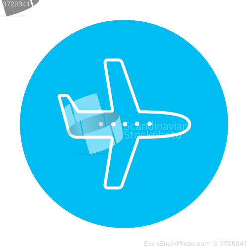 Image of Flying airplane line icon.