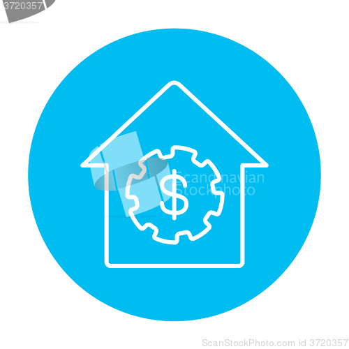 Image of House with dollar symbol line icon.