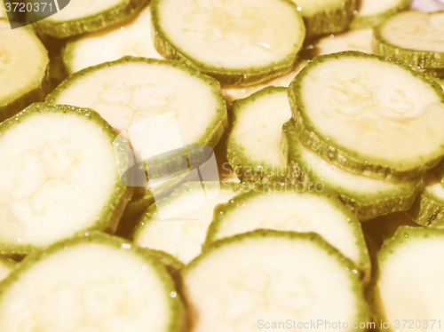 Image of Retro looking Courgettes zucchini
