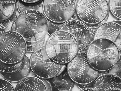 Image of Black and white Dollar coins background