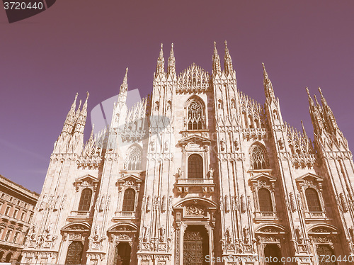 Image of Retro looking Milan Cathedral