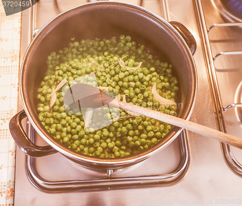 Image of Retro looking Green peas