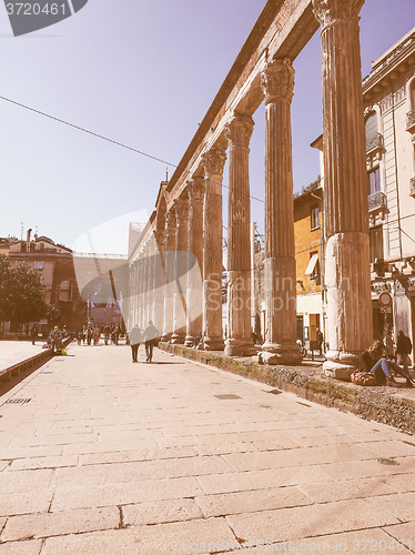 Image of Retro looking Colonne di San Lorenzo Milan