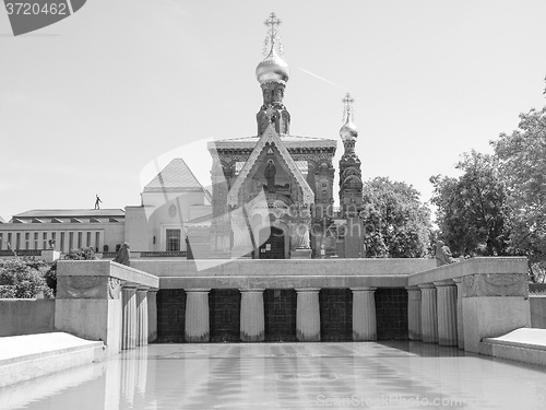 Image of Black and white Russian Chapel in Darmstadt