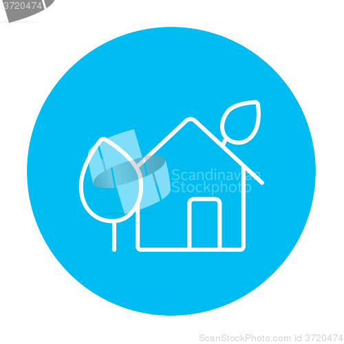 Image of Eco-friendly house line icon.