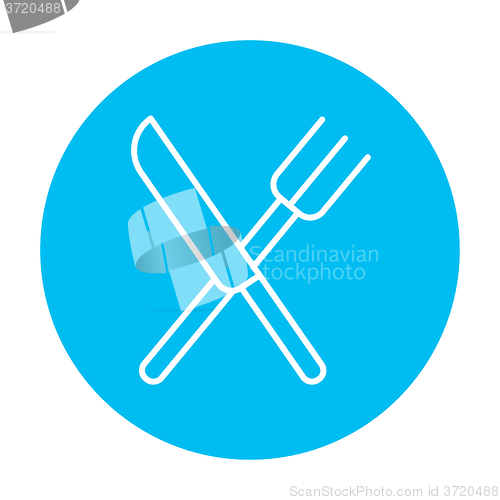 Image of Knife and fork line icon.