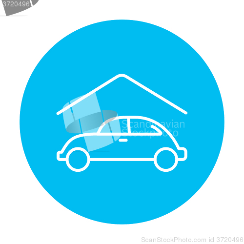 Image of Car garage line icon.