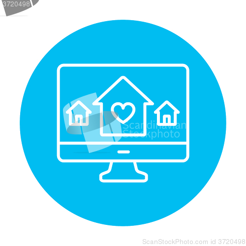 Image of Smart house technology line icon.