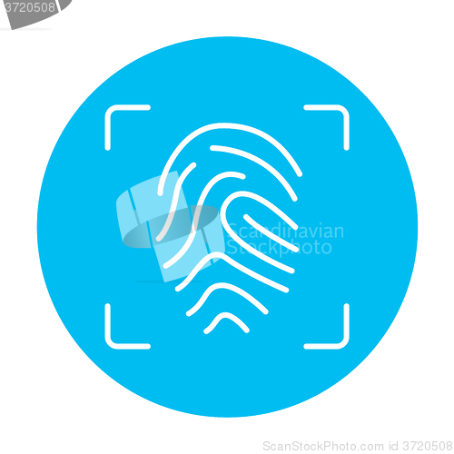 Image of Fingerprint scanning line icon.