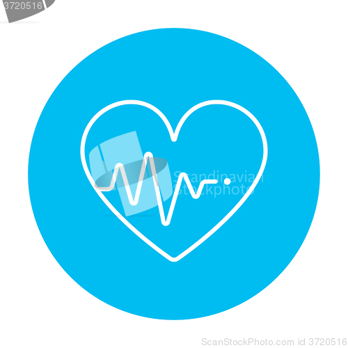 Image of Heart with cardiogram line icon.