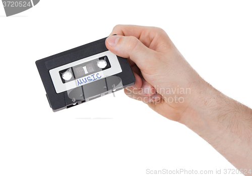 Image of Vintage audio cassette tape, isolated on white background