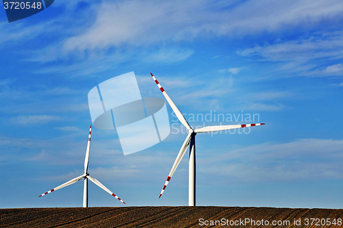 Image of Windmills at dusk