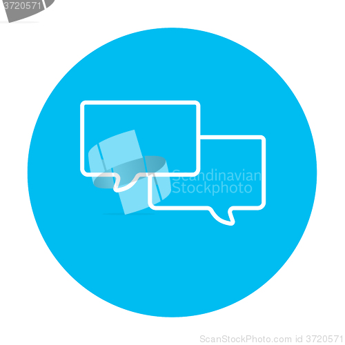 Image of Speech squares line icon.