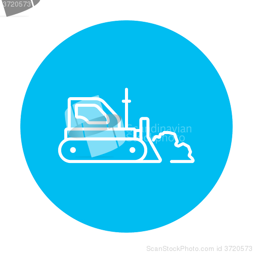 Image of Bulldozer line icon.