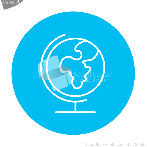 Image of World globe on stand line icon.