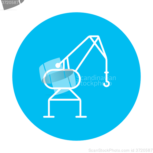 Image of Harbor crane line icon.