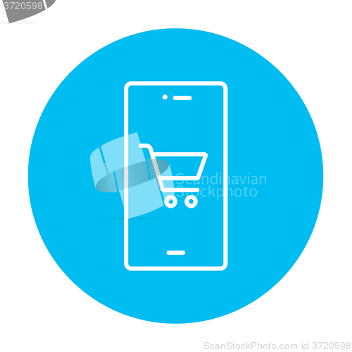 Image of Online shopping line icon.