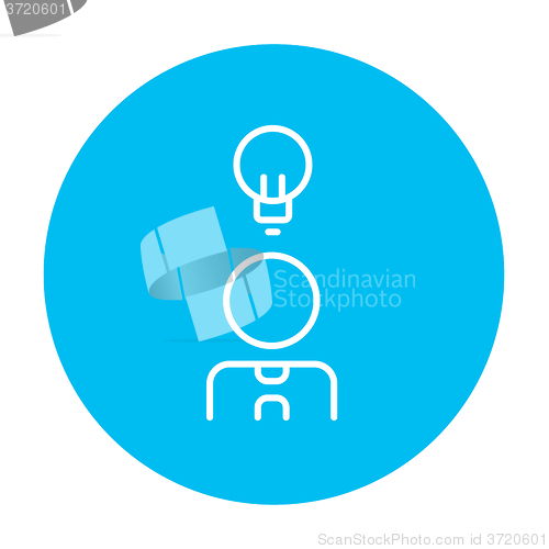 Image of Businessman with idea line icon.